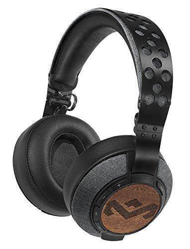 House of Marley, Liberate XLBT Bluetooth Wireless Over-Ear Headphones - 12 Hour Playtime, Removable 1-Button Microphone, Foldable Over Ear Design, Comes with Stash Bag, EM-FH041-MI Midnight