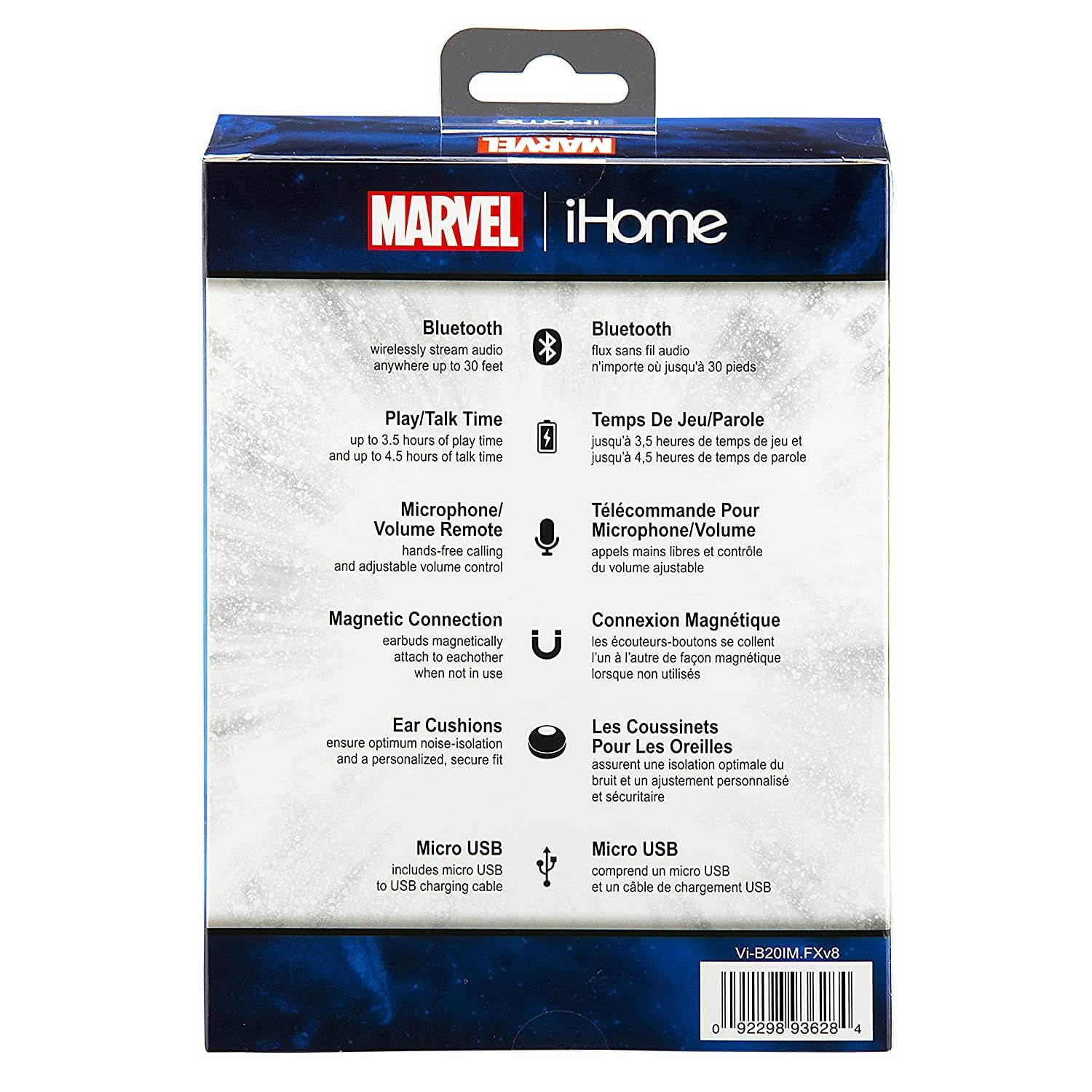 Avengers Iron Man Bluetooth Wireless Earbuds and Travel Case with Hands Free Calling and Adjustable Volume Control