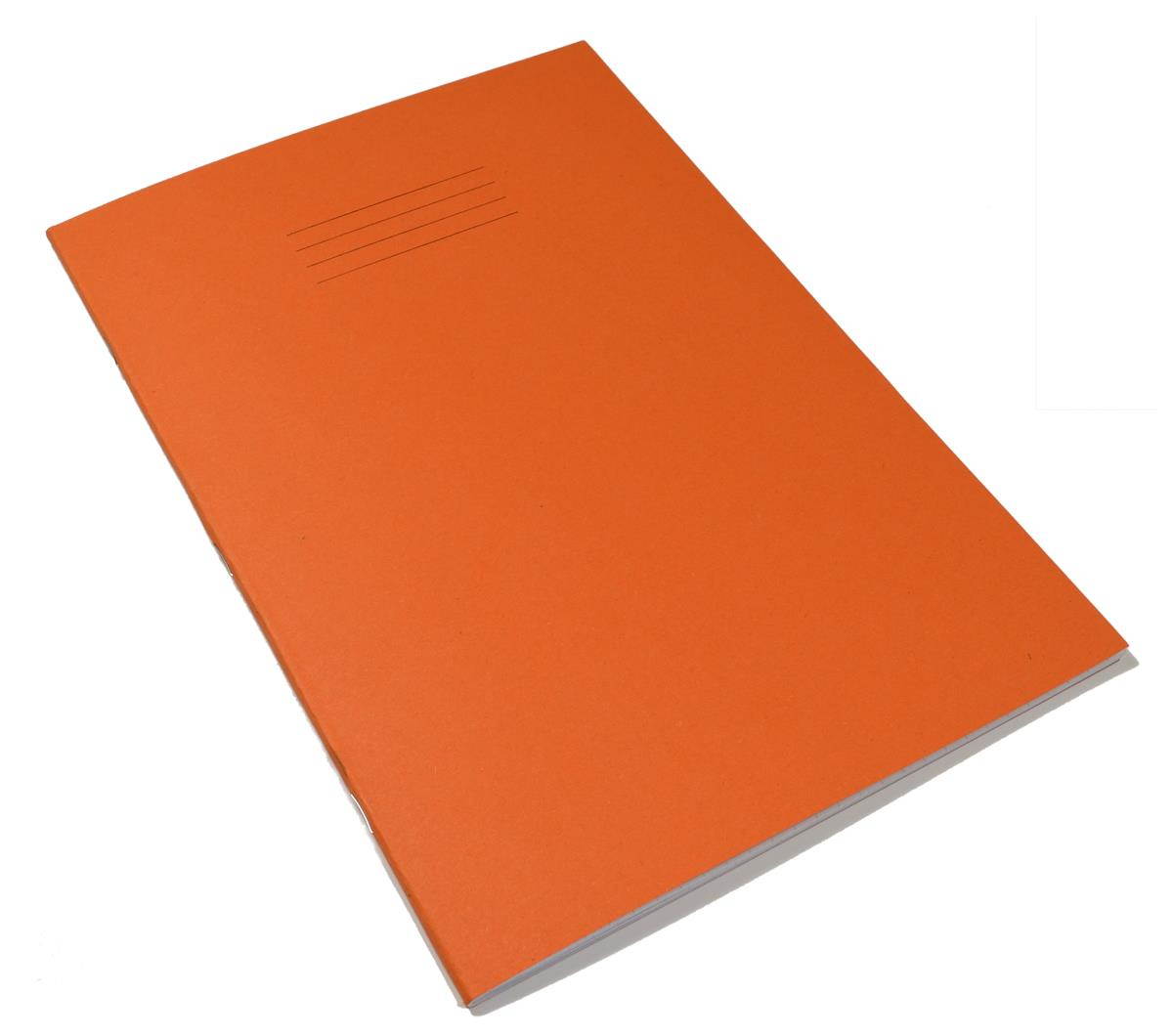 Rhino Exercise Book, A4, 64 page,  6mm ruled lines with margin, Orange Cover  (Pack of 10)