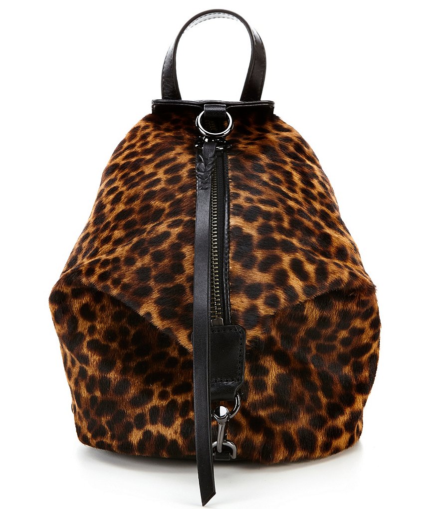 REBECCA MINKOFF Julian Convertible Leopard Print Mini Backpack