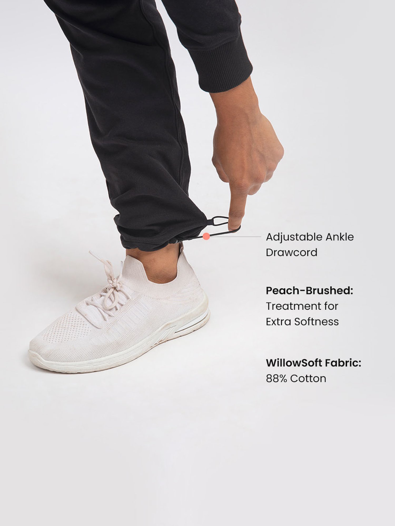 BlissClub Women Black Everyday Cozy Narrow Joggers With Elastic Ankle Adjuster