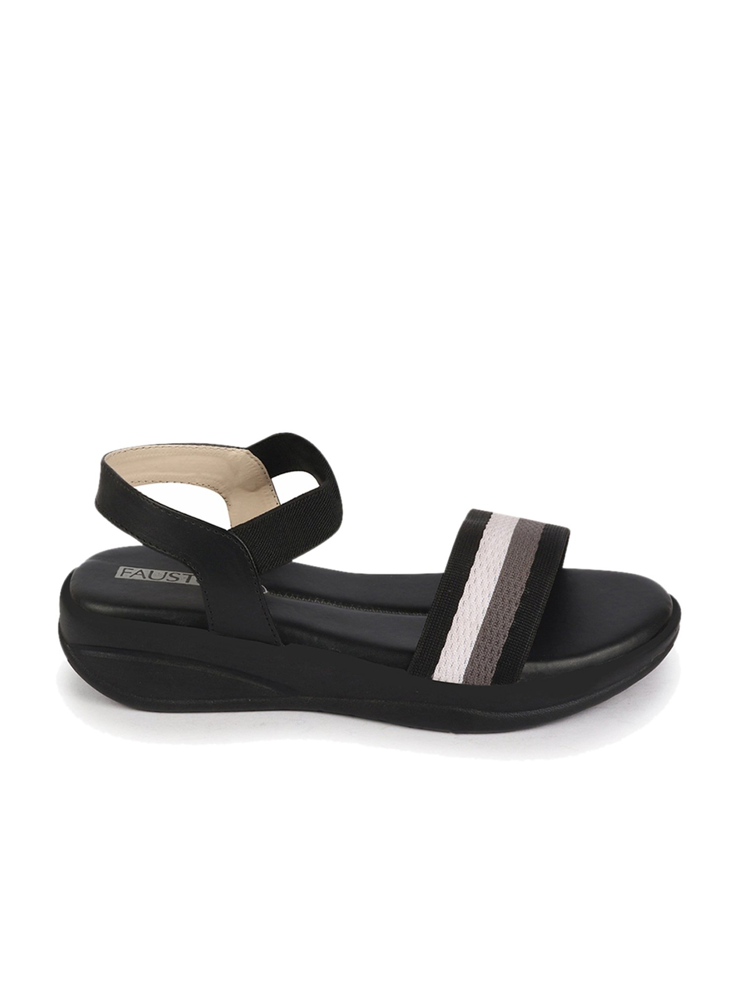 Fausto Women's Black Ankle Strap Wedges