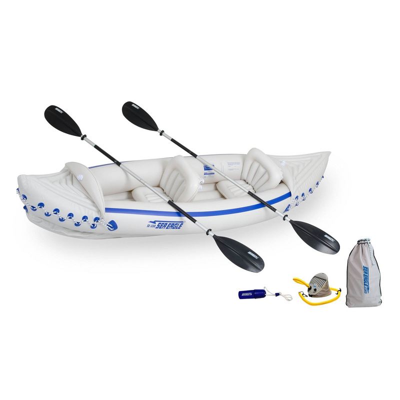 Intex Explorer 200 Inflatable 2 Person River Boat Raft Set with 2 Oars & Pump