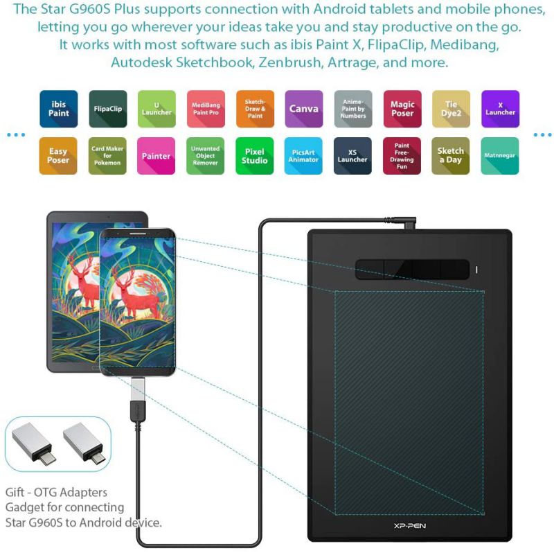 UGEE M708 10 x 6 inch Smart Graphics Tablet for Digital Writing / Painting