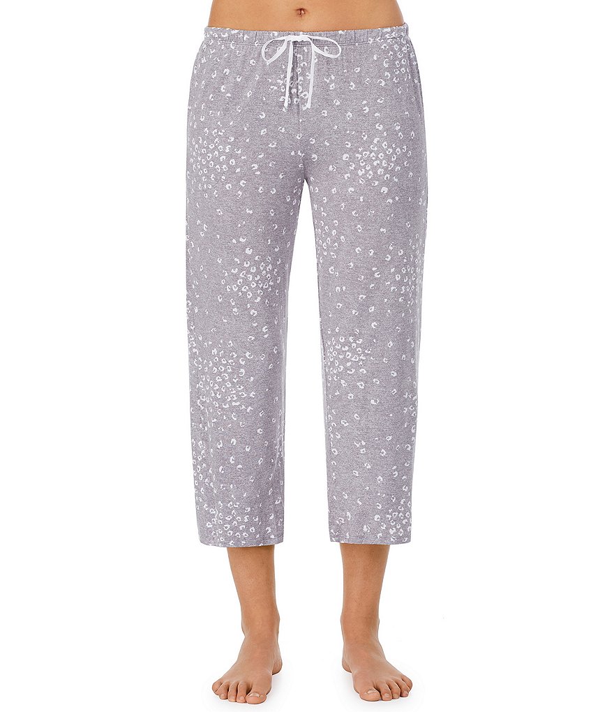 Donna Karan Scattered Animal Print Knit Capri Coordinating Sleep Pants
