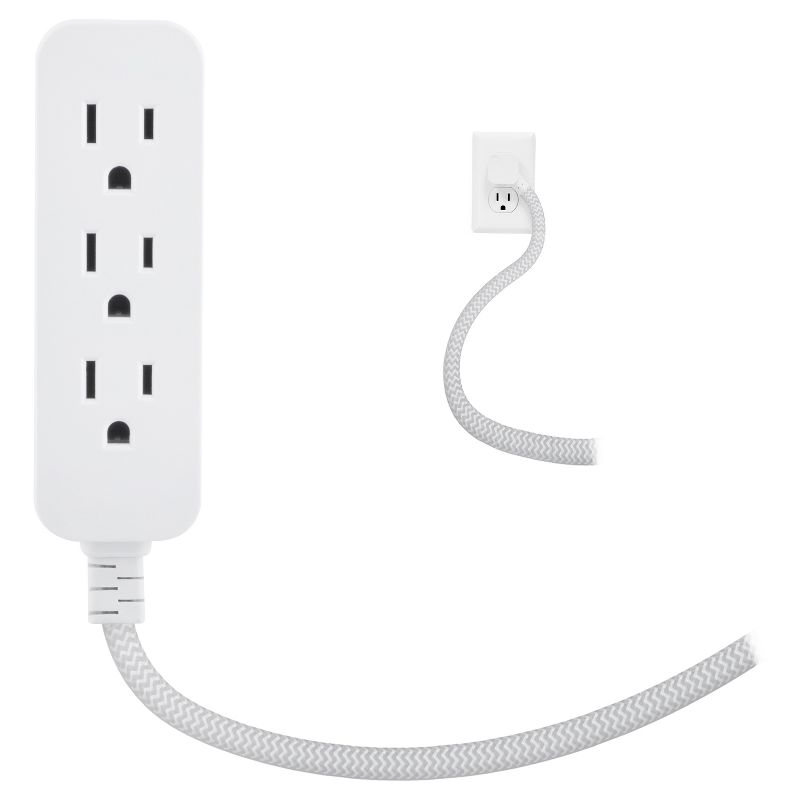 Cordinate 10' Outlet Extension Cord Gray/White