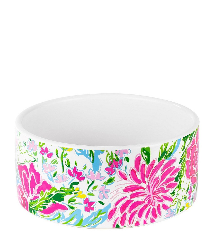 Lilly Pulitzer PET Bunny Business Dog Ceramic Bowl
