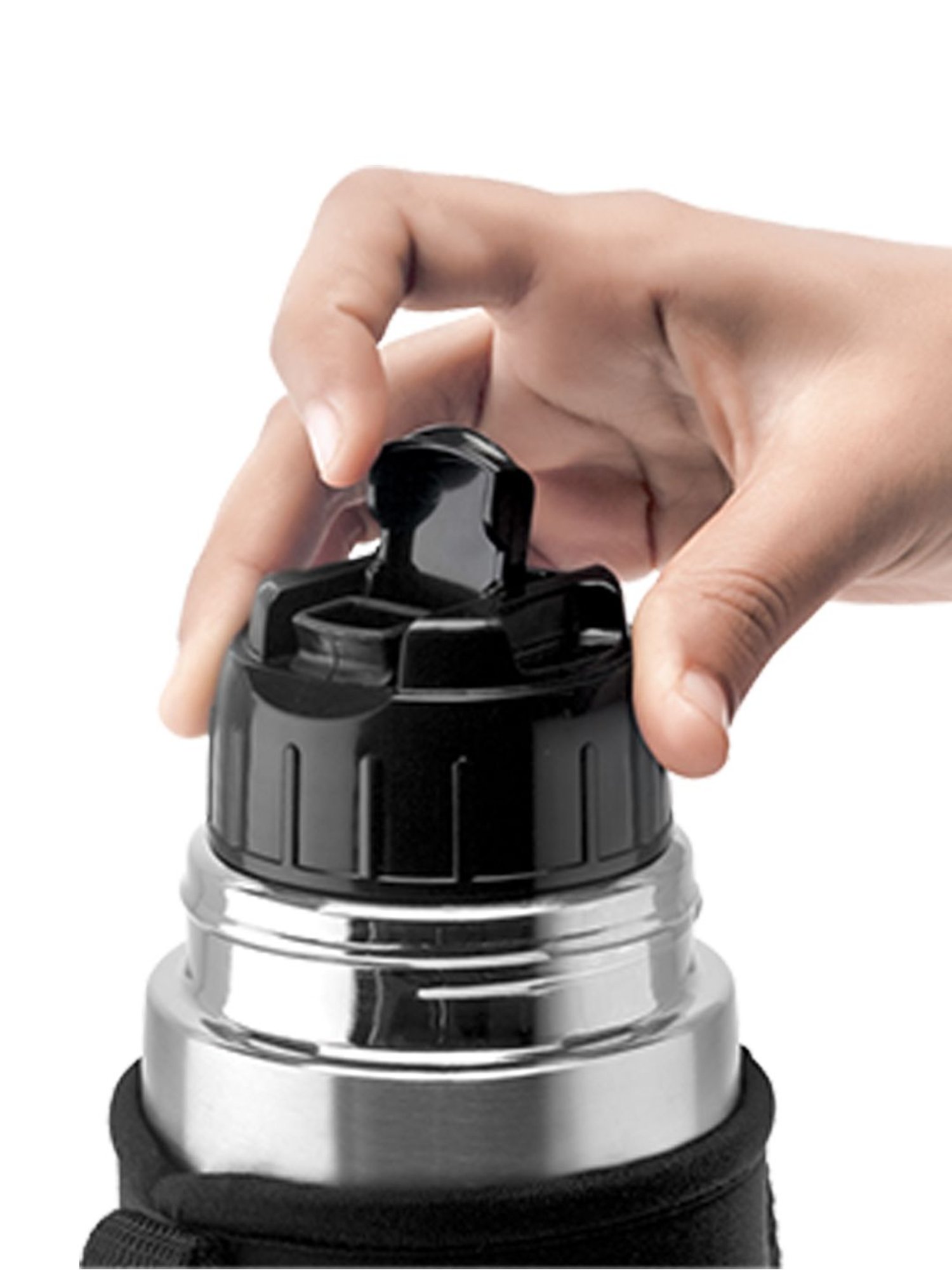 Borosil Silver Stainless Steel Hydra Thermo Vacuum Insulated Flask Water Bottle - 350 ml