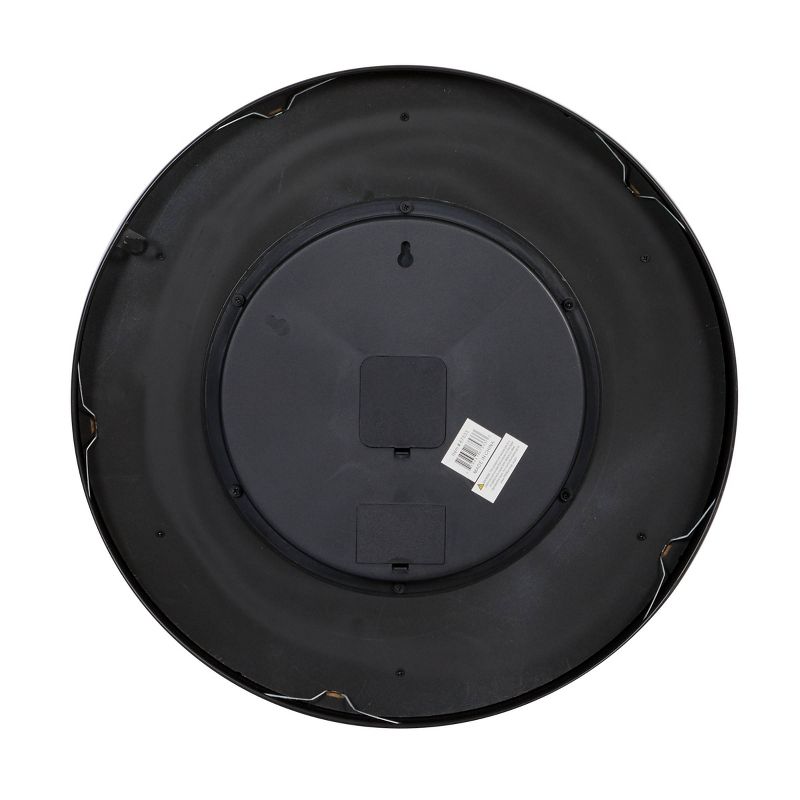 20" x 20" Round Metal Wall Clock with Functioning Gear Center Black/White - Olivia & May