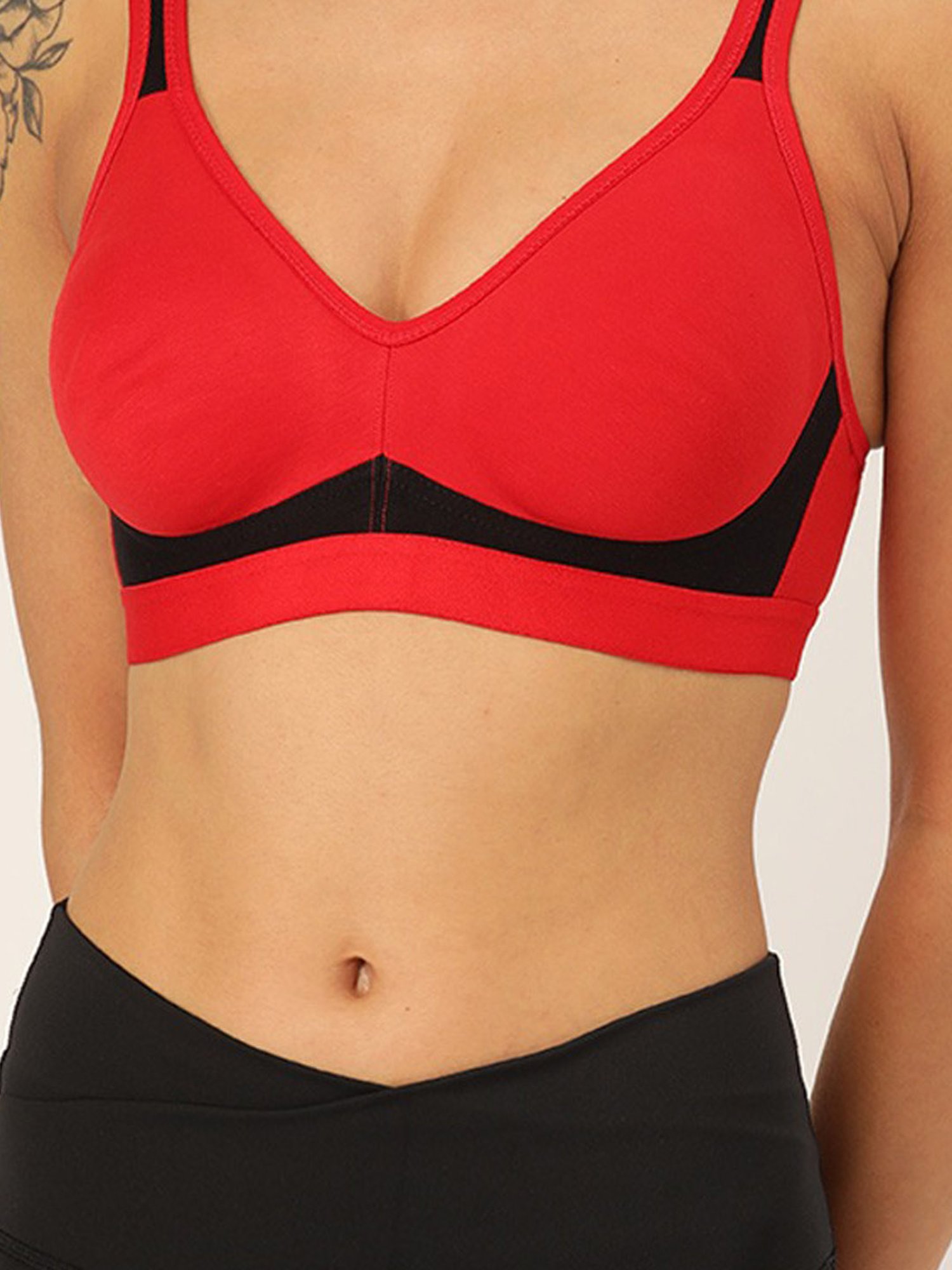 Lady Lyka Multicolor Non Wired Non Padded Sports Bra (Pack of 2)