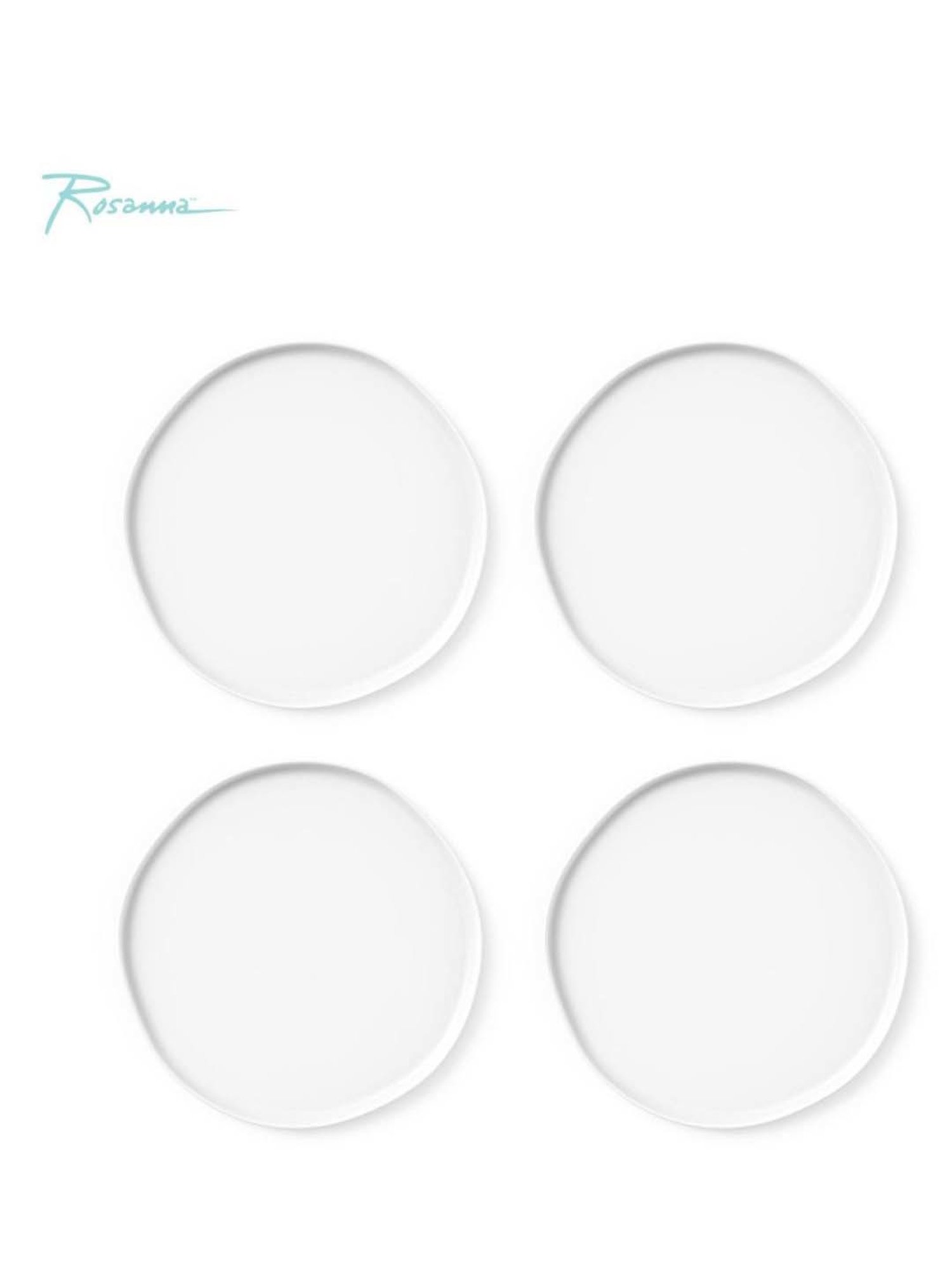 Rosanna 4-Piece White Nature's Table Medium Appetizer Plate Set