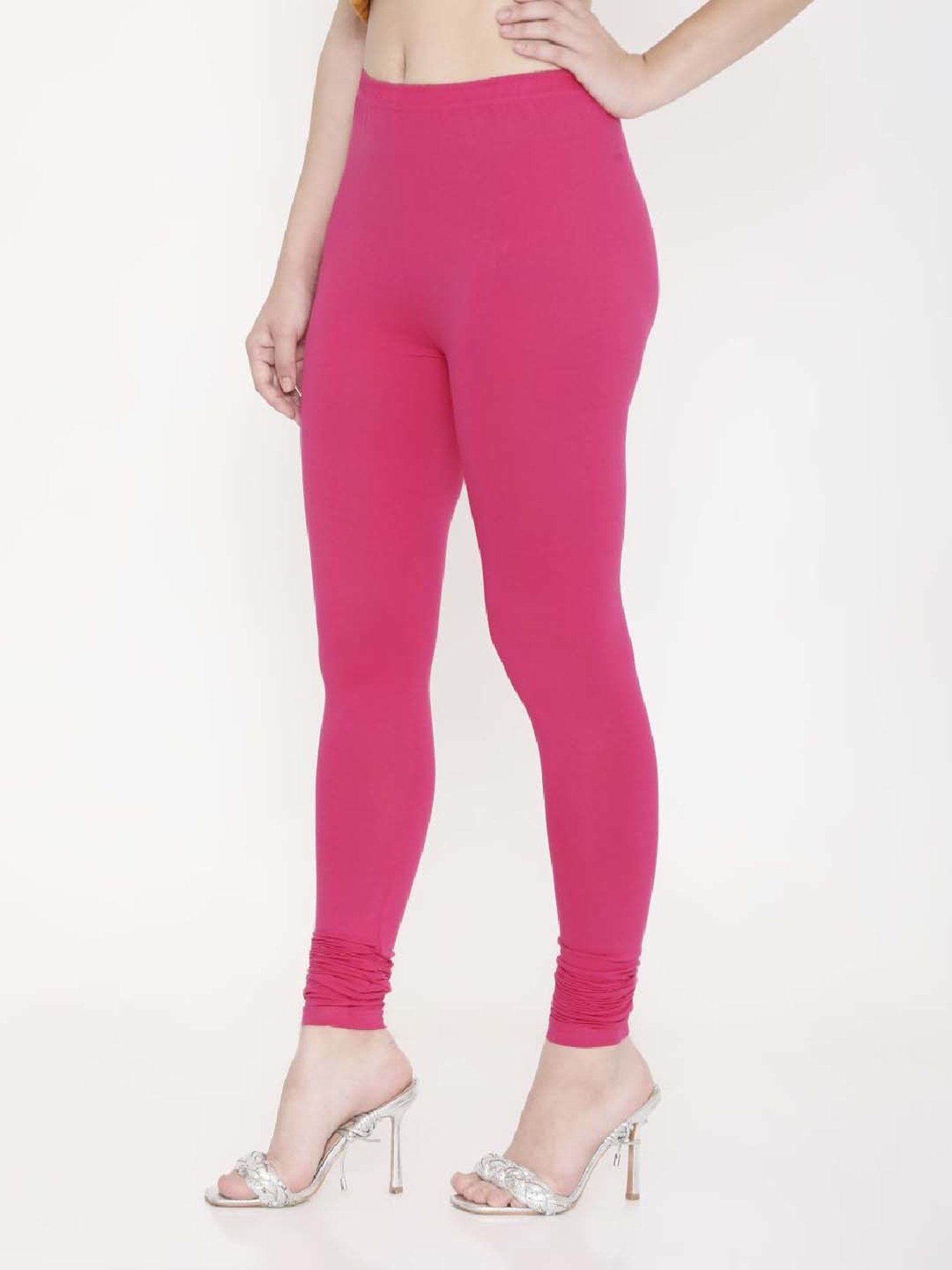 FEELINGS Pink Plain Churidar Leggings