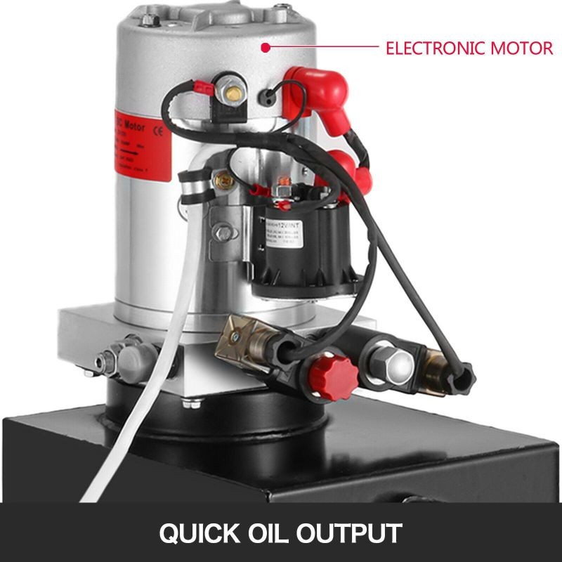 15 Quart Double Acting Hydraulic Pump Dump Trailer Unit Pack Remote Crane