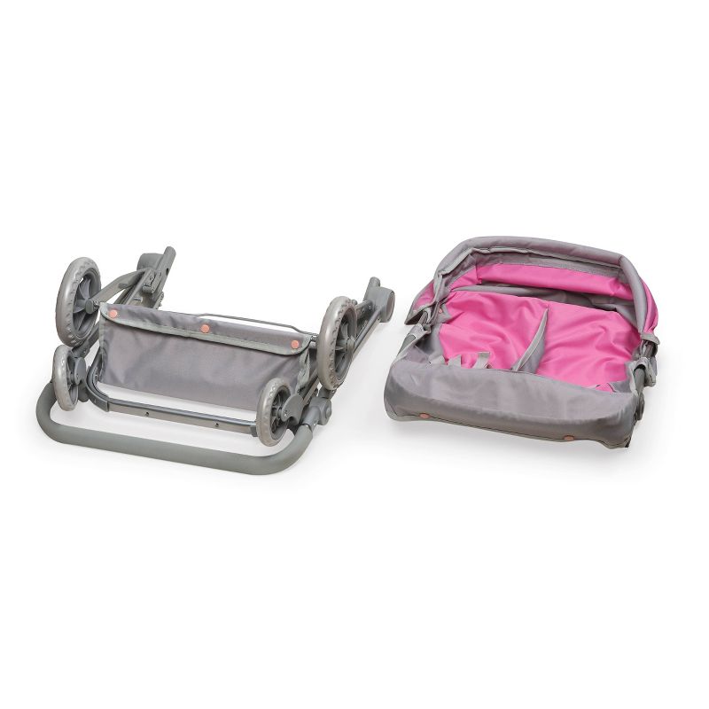 Voyage Twin Carriage Doll Stroller - Gray/Pink