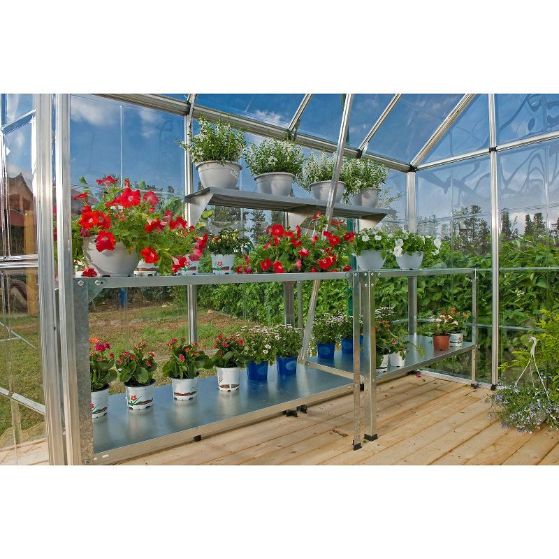 Steel Work Bench For Greenhouses - Silver - Palram