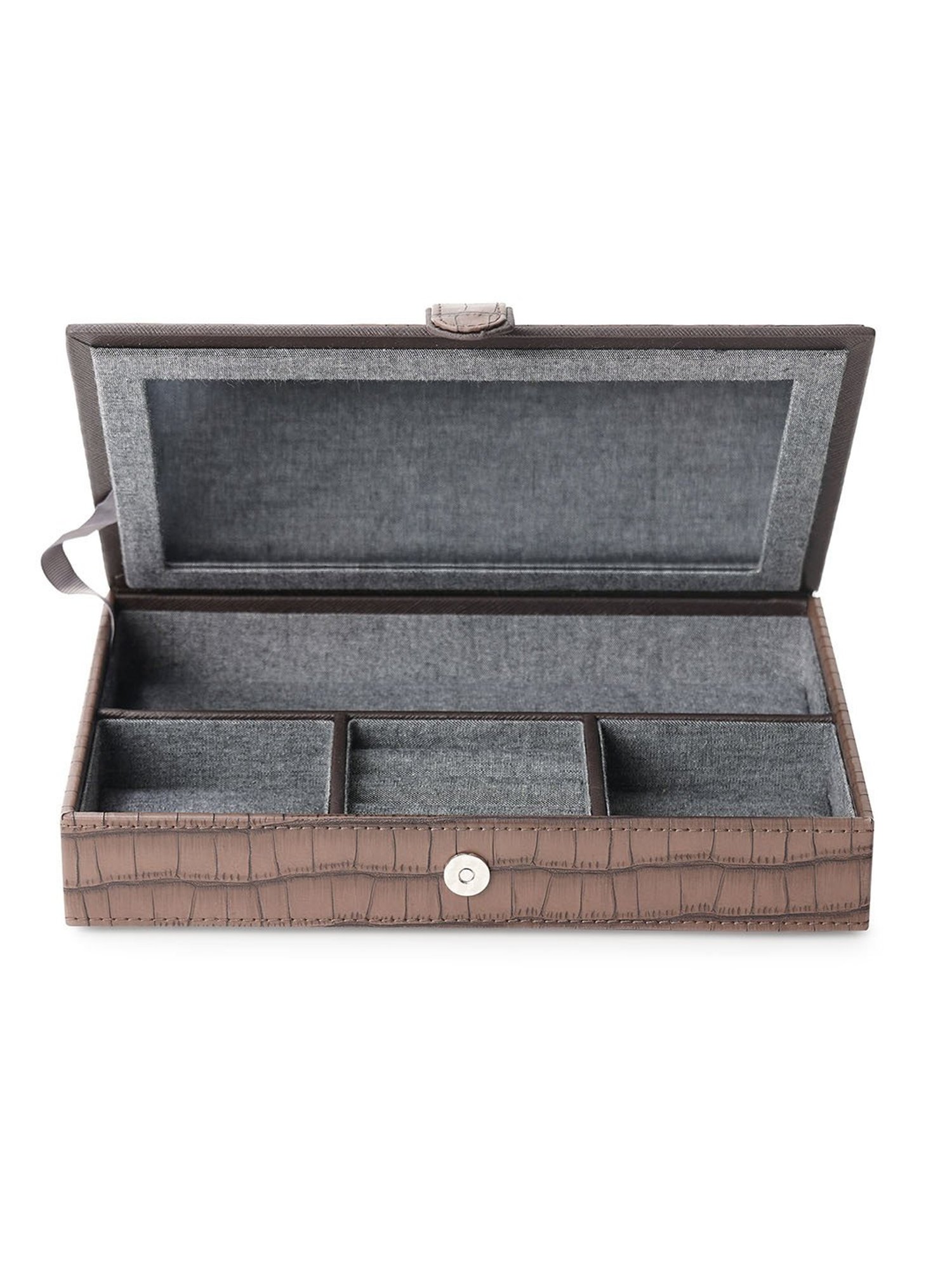 Pure Home and Living Brown Faux Leather Jewellery Organiser