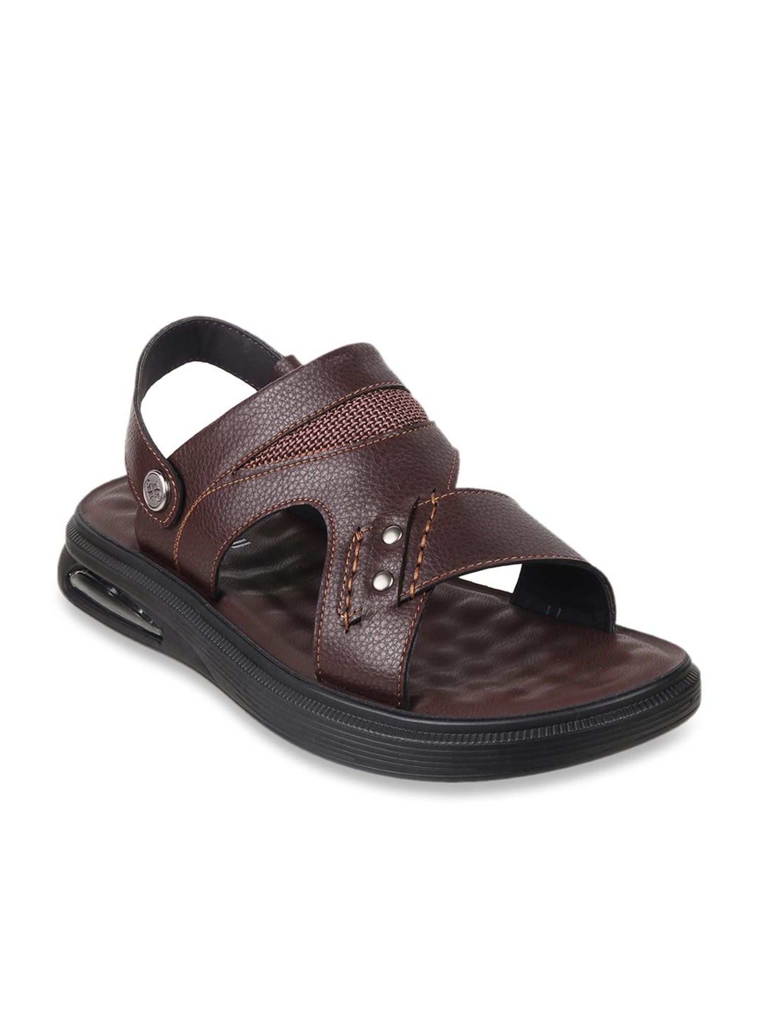J. Fontini by Mochi Men's Brown Back Strap Sandals