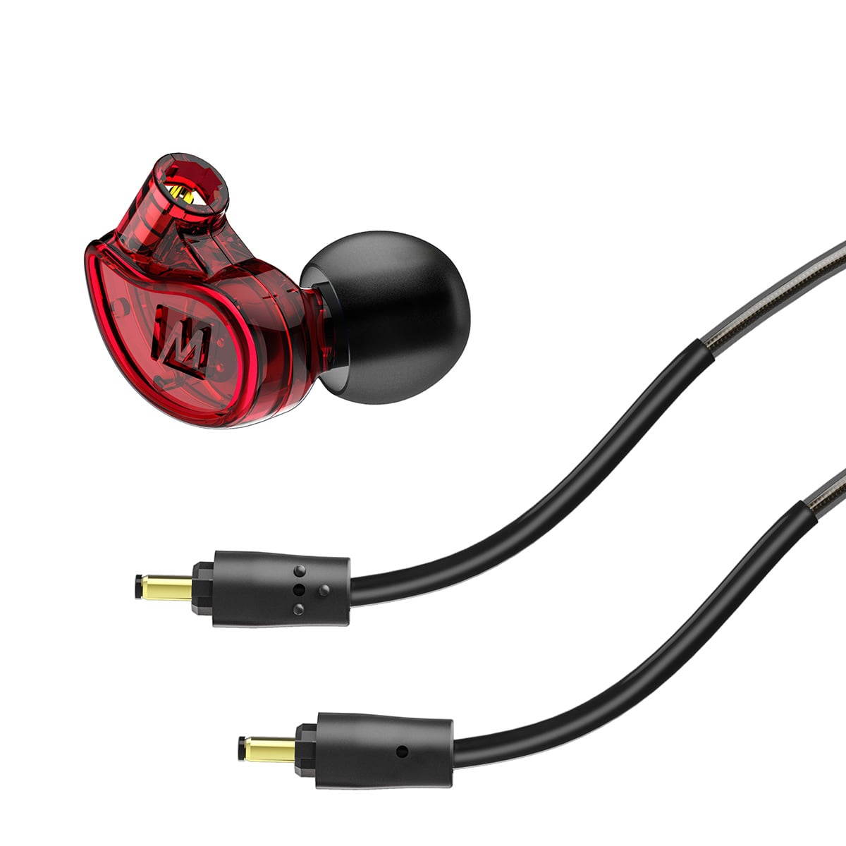 mee audio m6 pro musicians' inear monitors with detachable cables; universalfit and noiseisolating 2nd generation red