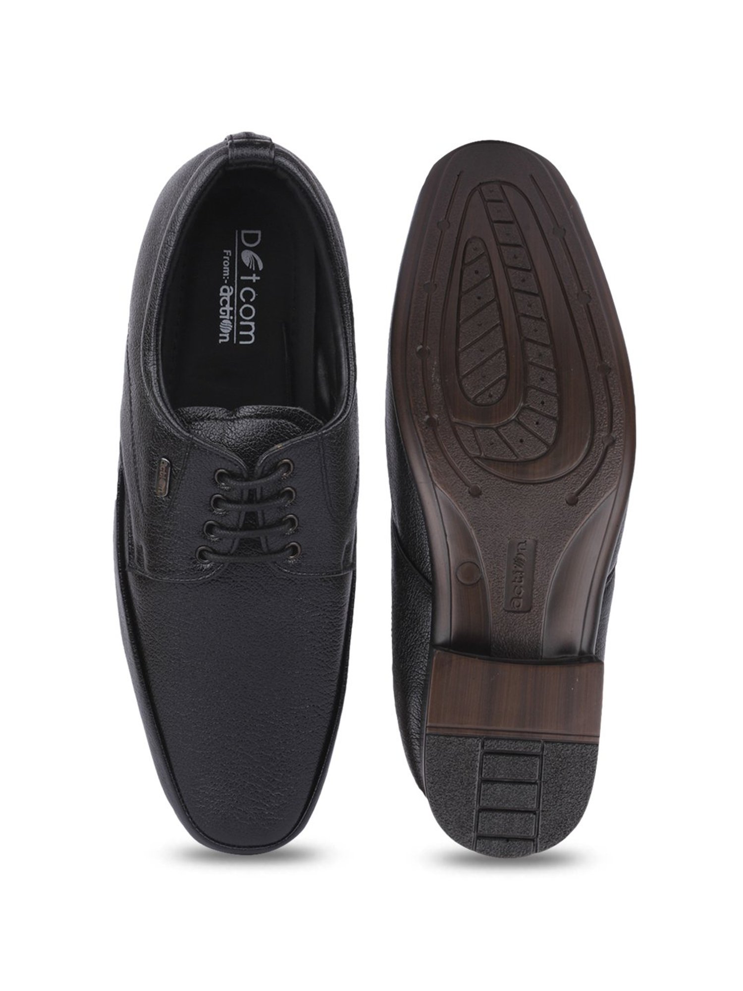 Action Men's Dotcom Black Derby Shoes