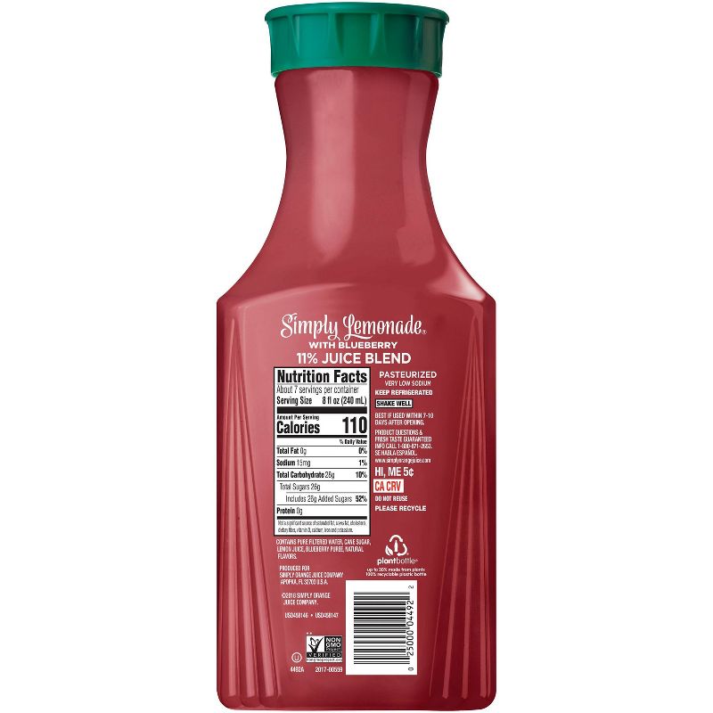 Simply Lemonade with Blueberry Natural Fruit Drink - 52 fl oz