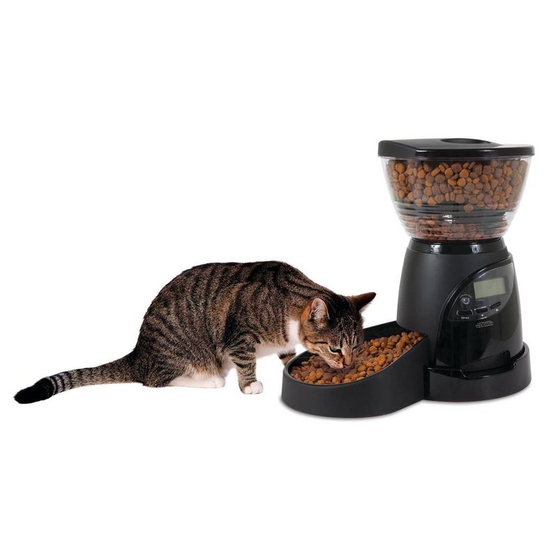 Aspen Pet Electronic Programmable Food Dispenser For Cats & Small Dogs - Black