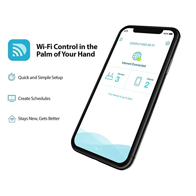 COVR Whole Home Mesh WiFi System Dual Band AC1200 3Pack Router Replacement for Wireless Internet Network Gigabit Ethernet Up to 5000 sq ft COVRC1203US White