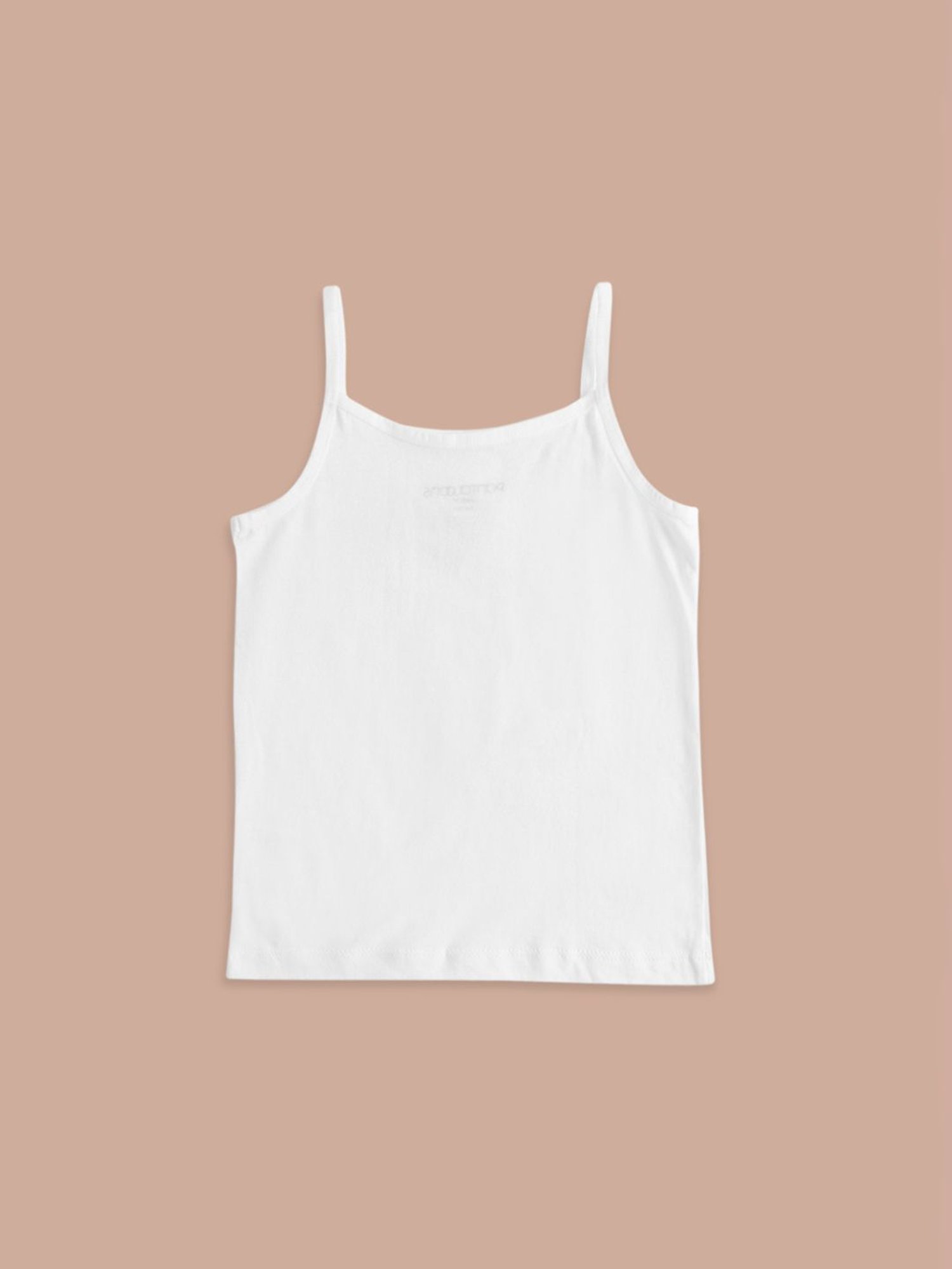 Pantaloons Junior White Cotton Regular Fit Camisole (Pack of 2)