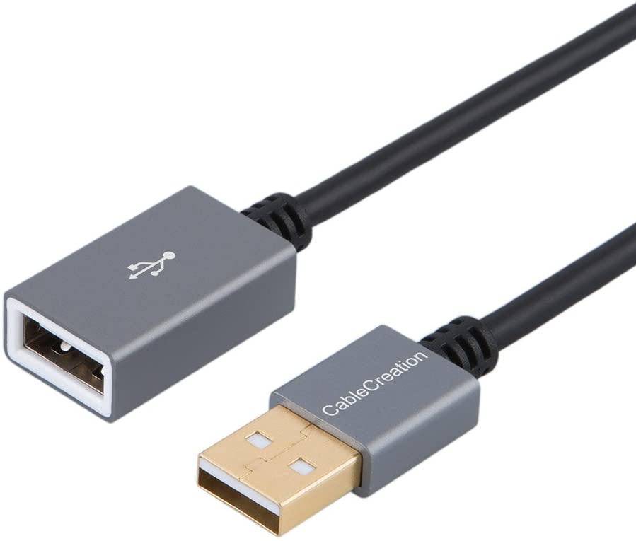 USB 2.0 Extension Cable 3.3ft USB A Male to Female Extender for Gamepad Flash Drive Mouse Keyboard Printer Scanner Card Reader 1M Black