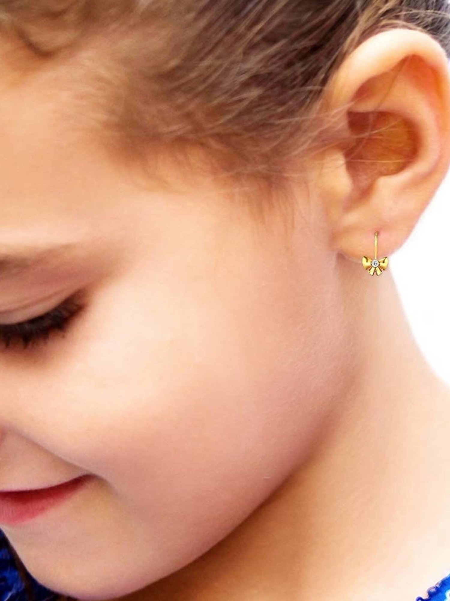 Candere by Kalyan Jewellers Peacock Collection 18k Yellow Gold Diamond Huggies Earrings for Women