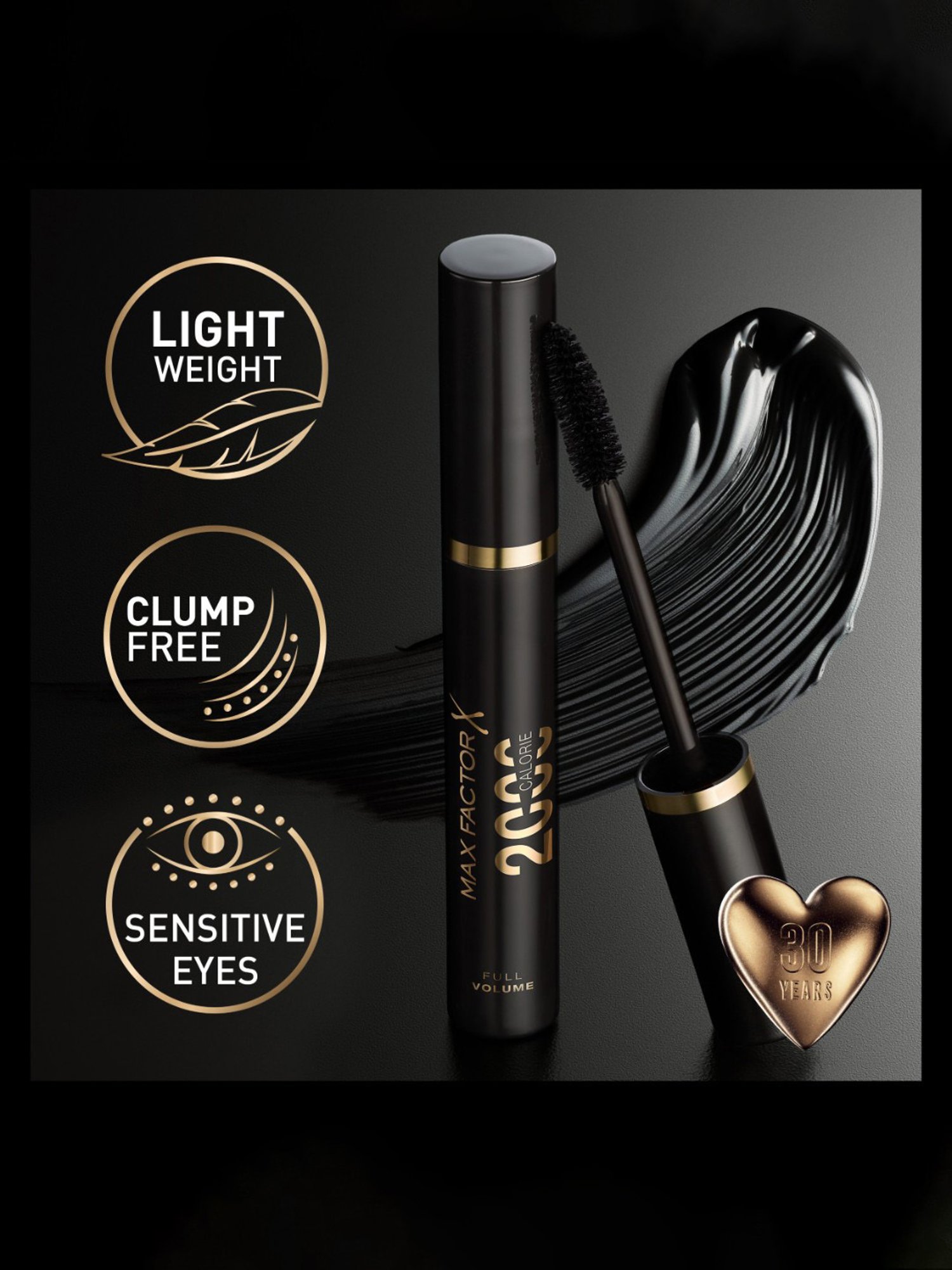 Max Factor 2000 Calorie Full Volume Mascara 01 Black - 9 ml