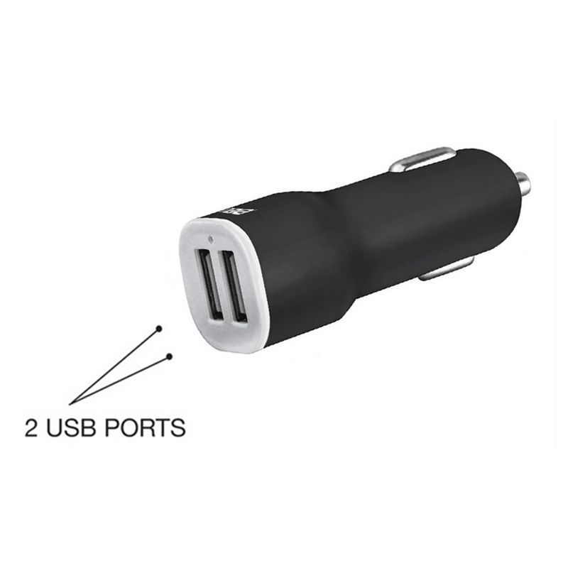 Naxa 5 Watt 1 Amp Dual USB Car Charger in White