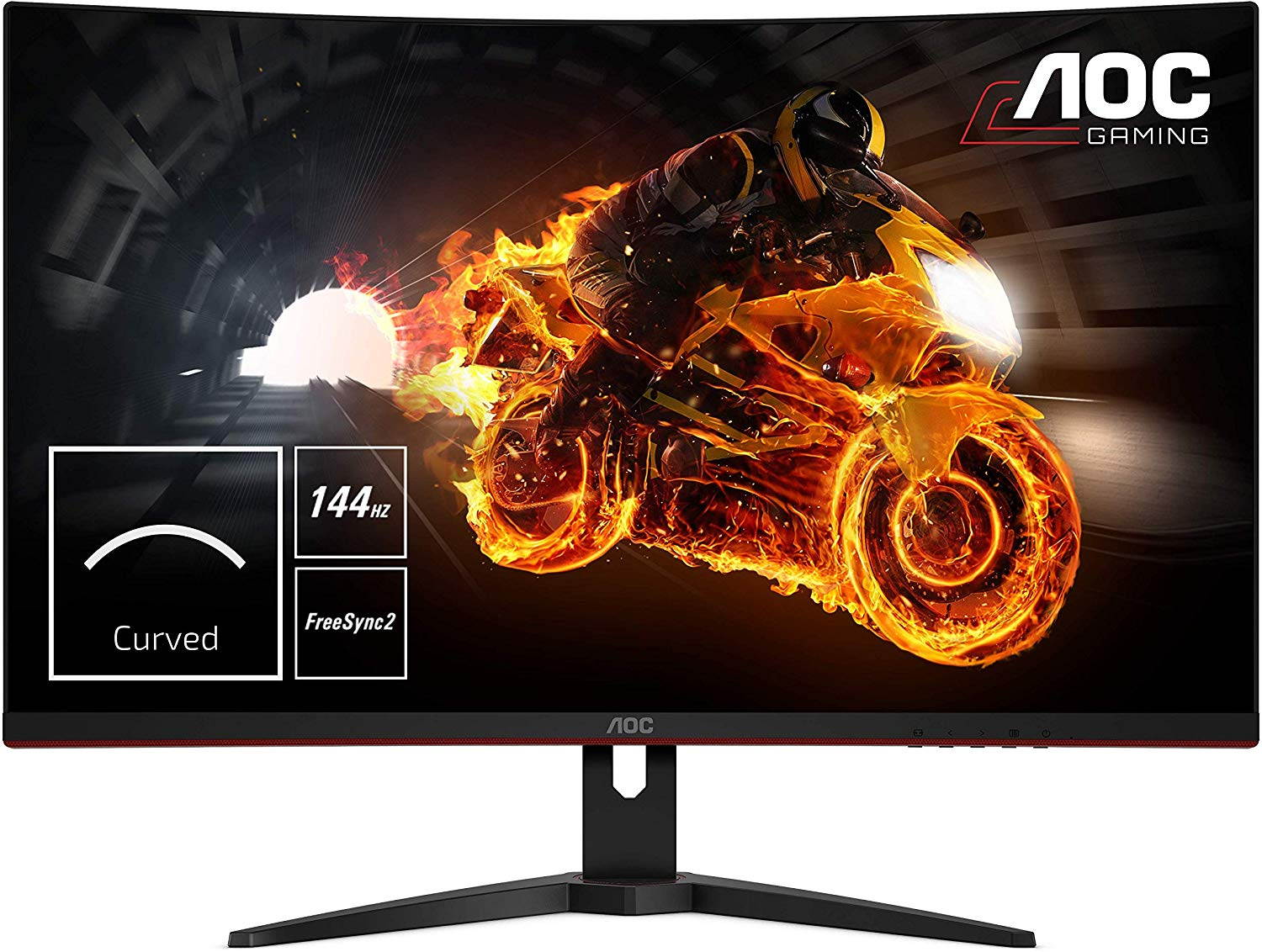 AOC C32G1 32" Curved Frameless Gaming Monitor, FHD 1920x1080, VA Panel, 1ms MPRT, 144Hz, FreeSync, DisplayPort/HDMI/VGA, VESA