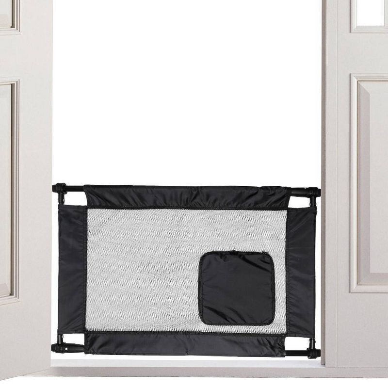 Pet Life Porta-Gate Travel Collapsible and Adjustable Folding Dog Gate - One Size - Black