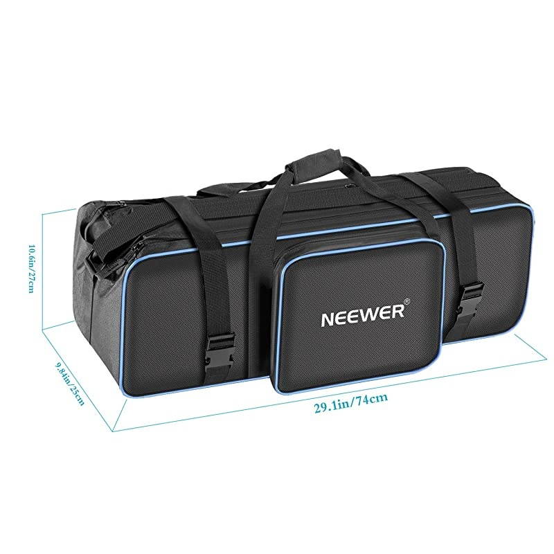 Photo Studio Equipment 30quotx10quotx10quot77x25x25cm Centimeters Large Carrying Case with Strap for Tripod Light Stand Photo Lighting Bundle Kit Padded Compartments Big Cushion StorageBlackBlue