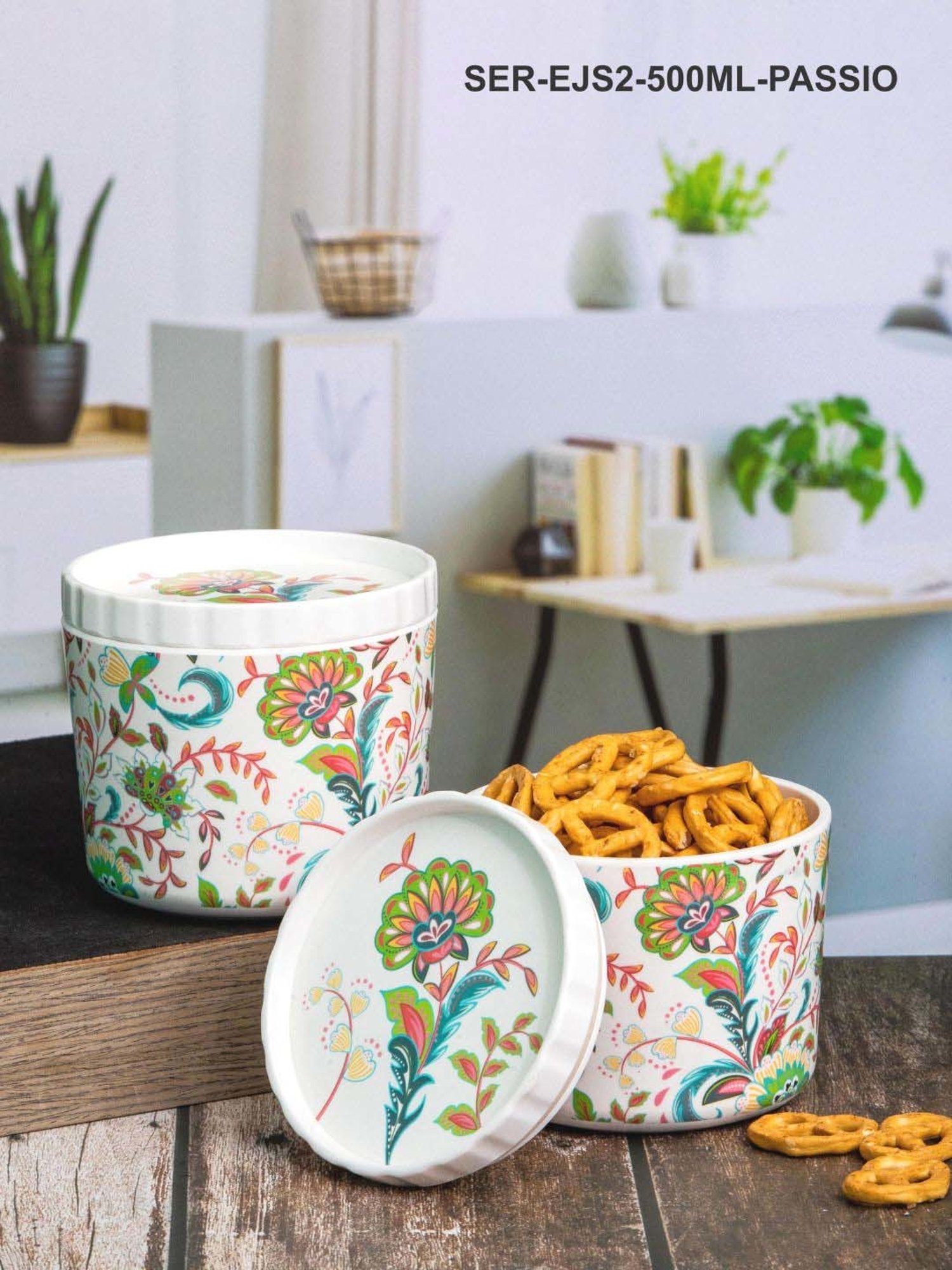 Aristo Silver Stainless Steel Storage Containers with Base Stand - Set of 7