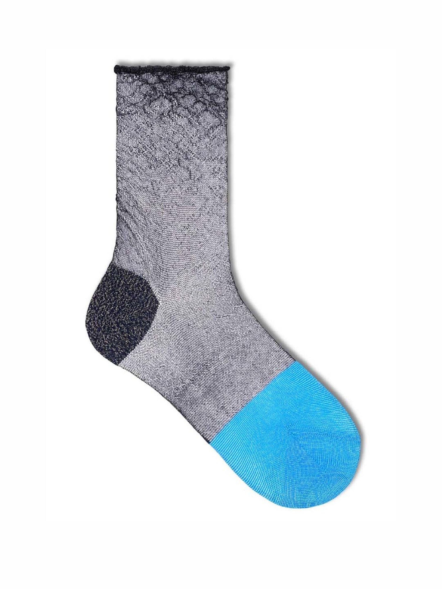 Happy Socks Hysteria Franca Ankle Grey Cotton Color Block Socks (36-38)