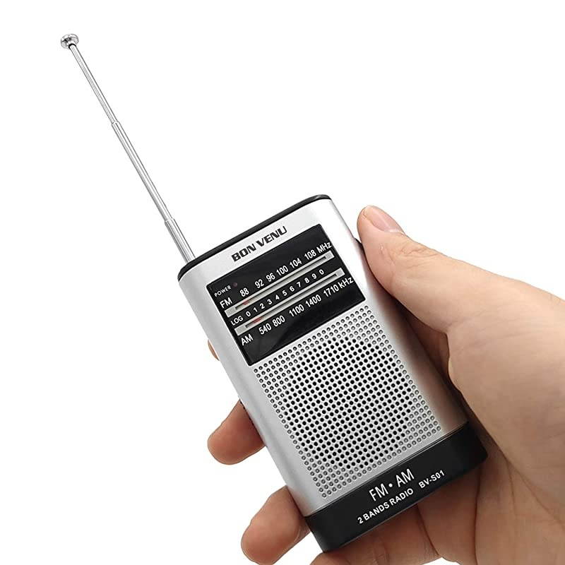 AM FM Pocket Radio Transistor Shower Radio Portable Superior Reception High Clarity Pleasant Sound Telescopic FM Magnetic AM Antenna Builtin Speaker Earphones Jack