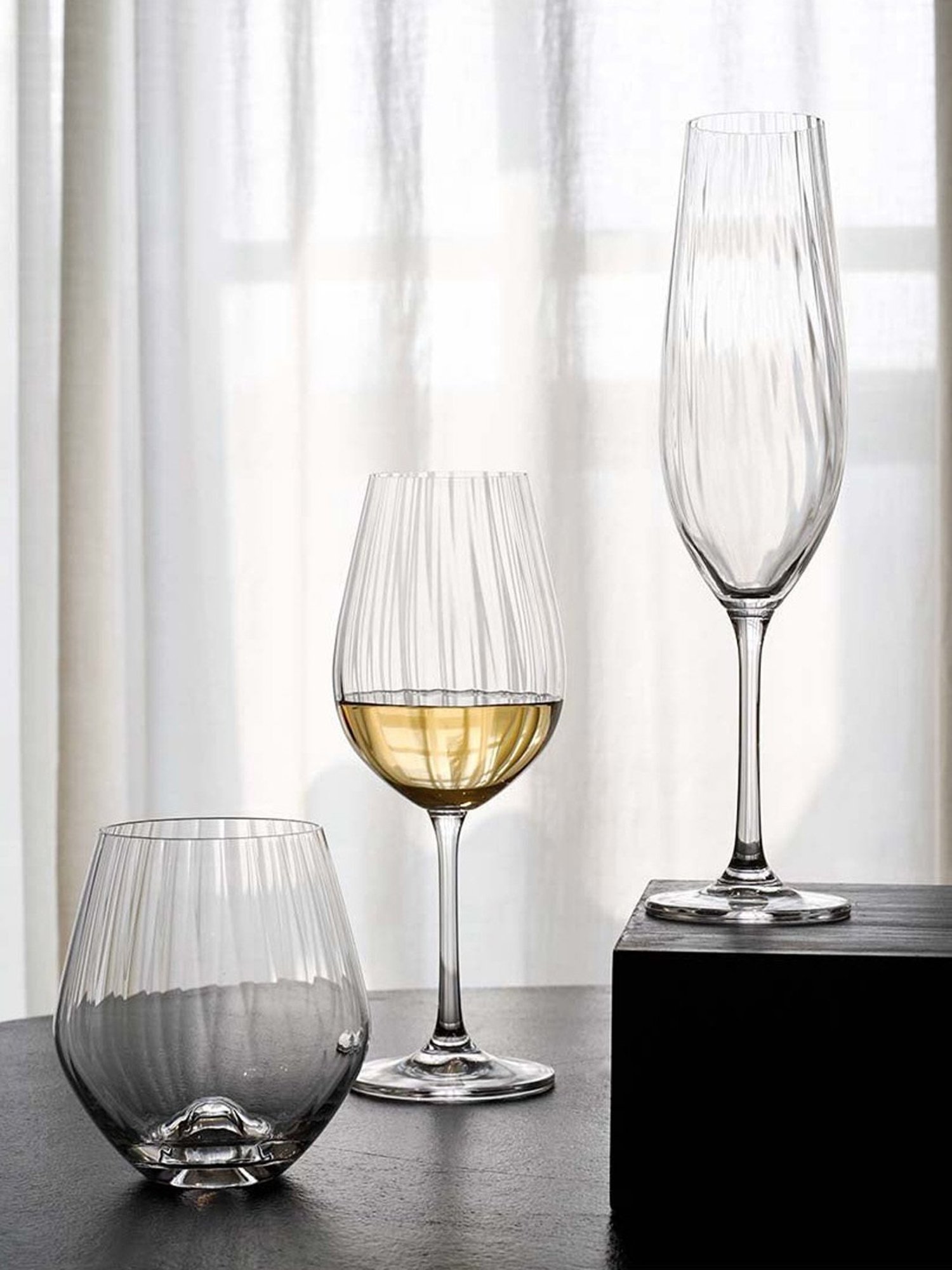 Melbify Roll Sip Transparent Cocktail Glass with straw 250ml - Set of 2