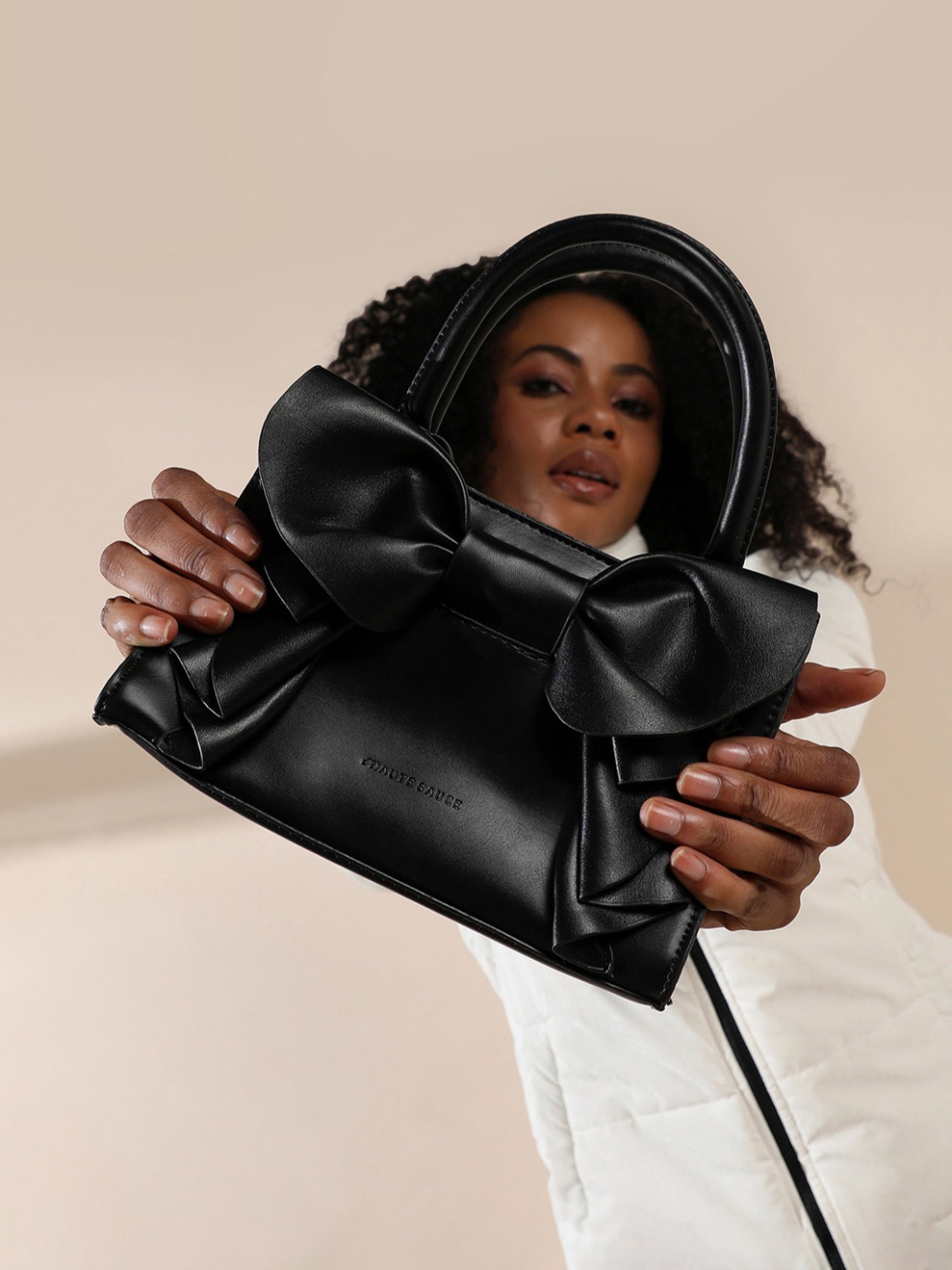 HauteSauce Black Medium Leather Mini Handbag