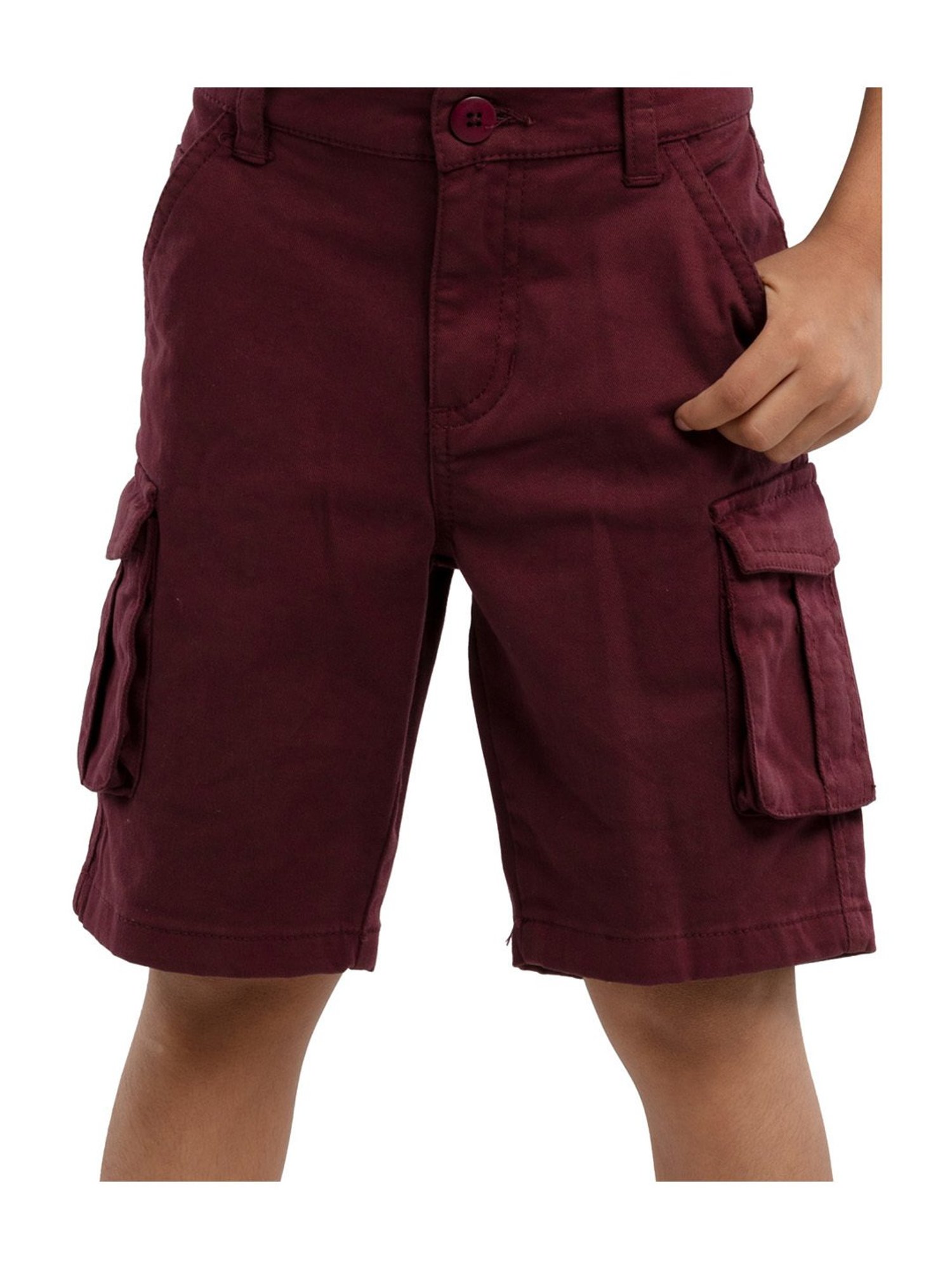 Under Fourteen Only Kids Maroon Regular Fit Shorts