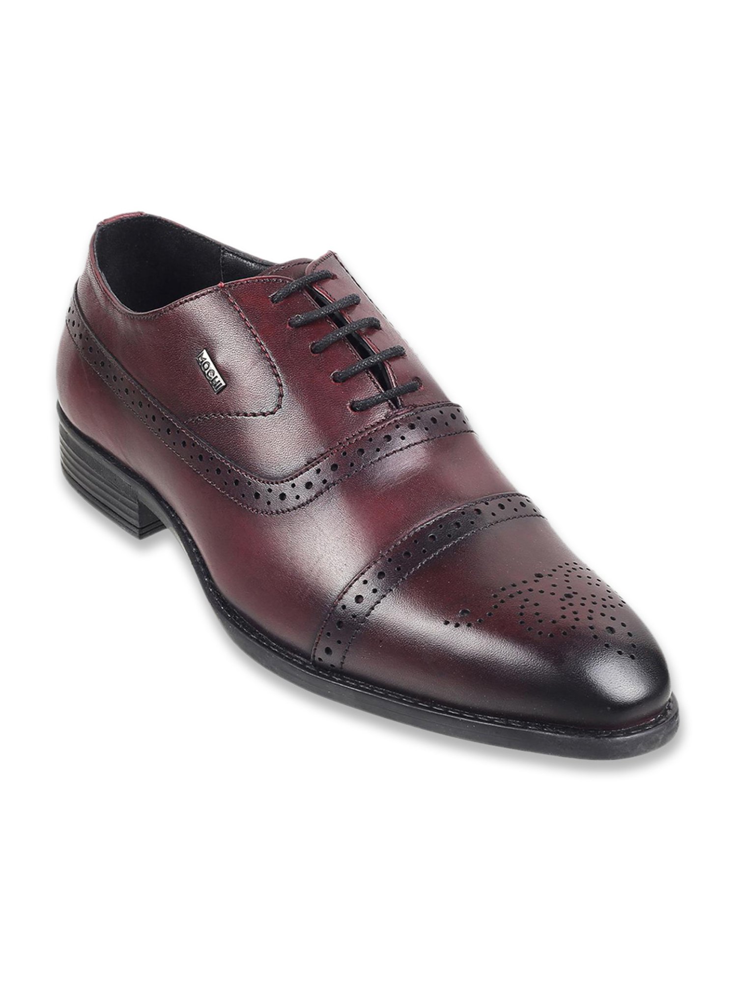 Mochi Men's Wine Oxford Shoes