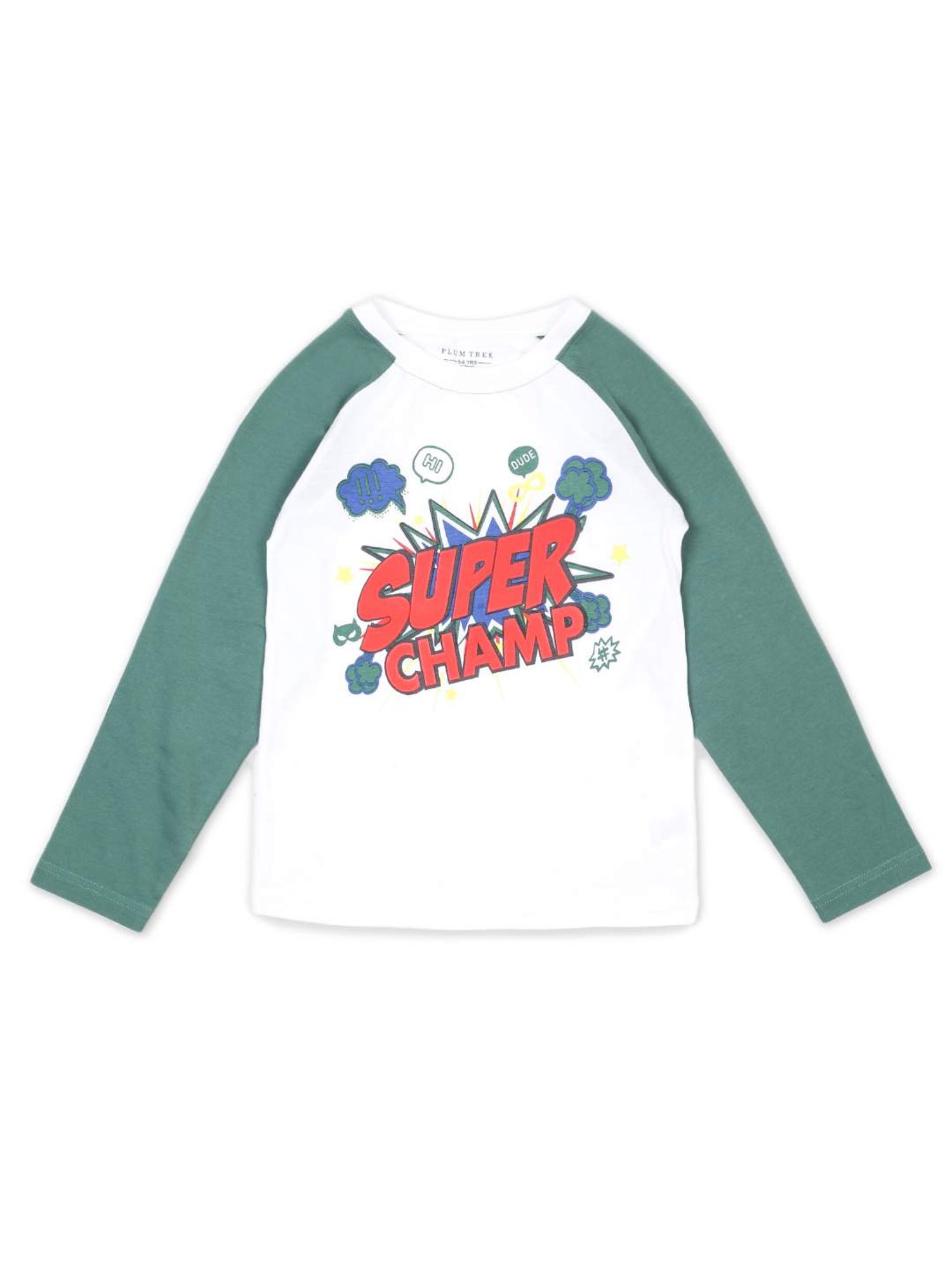 Plum Tree Boys White & Red Printed T-Shirts