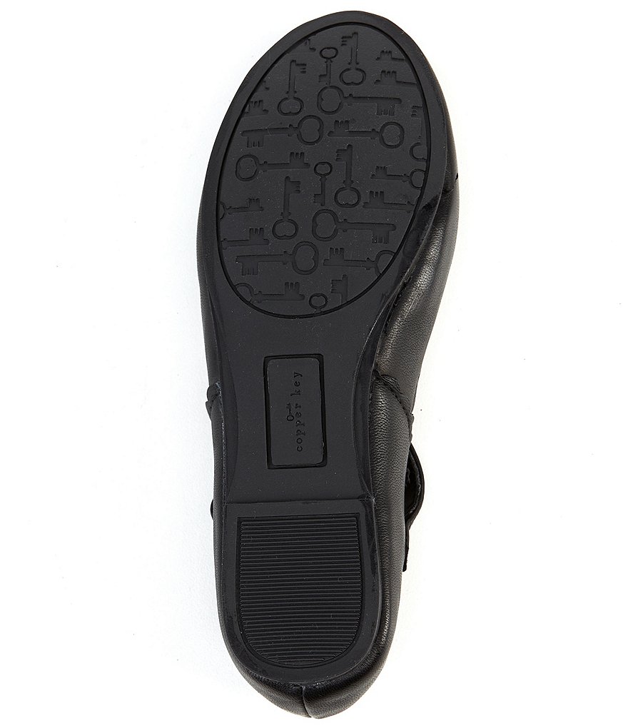 Copper Key Girls' Quetee Scalloped Leather Mary Jane Flats (Youth)