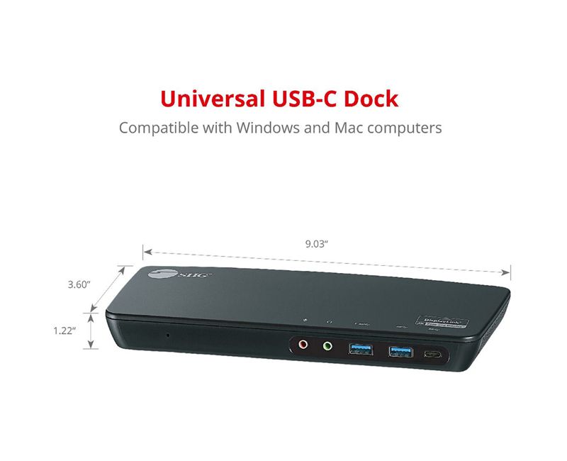 SIIG USB-C Triple 4K Video Docking Station with Power Delivery - for Notebook/Desktop PC - 85 W - USB Type C - 6 x USB Ports - 2 x USB 2.0
