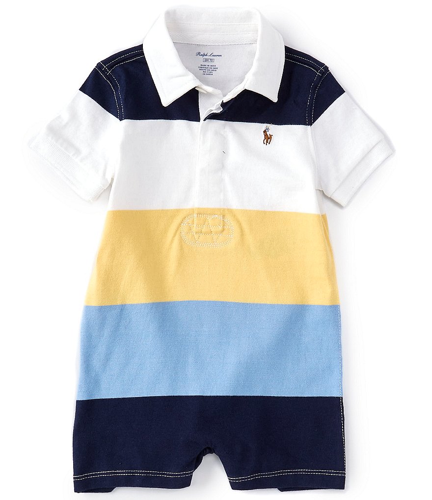 Ralph Lauren Baby Boys 3-24 Months Short-Sleeve Striped Rugby Shortall