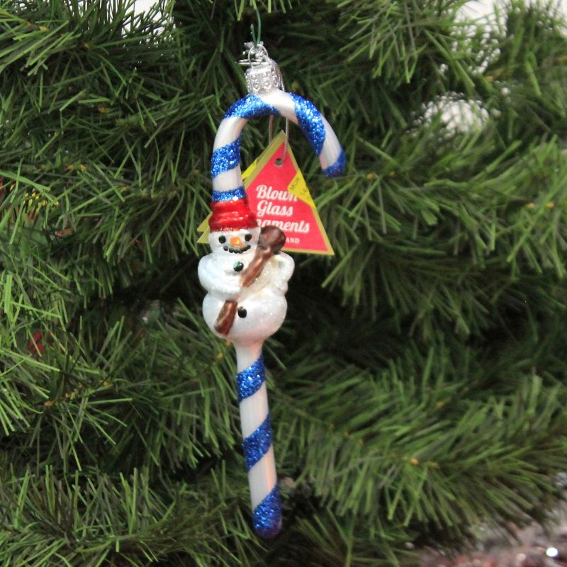 Morawski 7.0" Snowman Candy Cane Ornament Christmas Stripe Sweet  -  Tree Ornaments