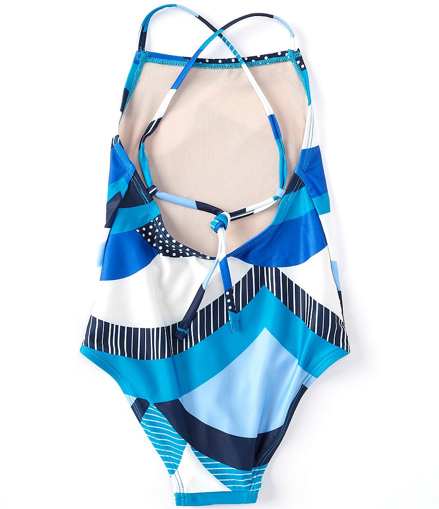 Tea Collection Little Girls 2-6 Waves Crossback One-Piece Swimsuit
