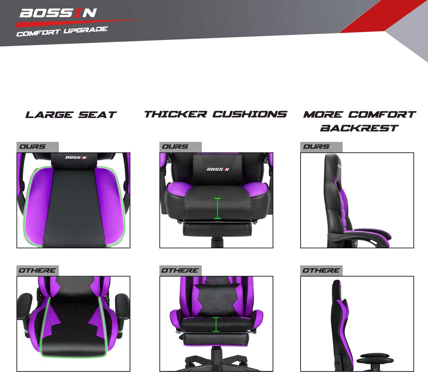 Gaming Chair, Racing Style Computer Desk Chair Padded Armrests Ergonomic Lumbar Support Adjustable Height