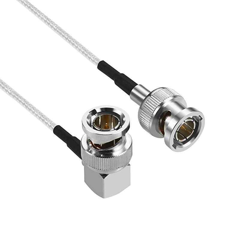 75 Ohm HD-SDI BNC Male Right Angle to BNC Male Right Angle Coax Cable (10FT Right Angle)