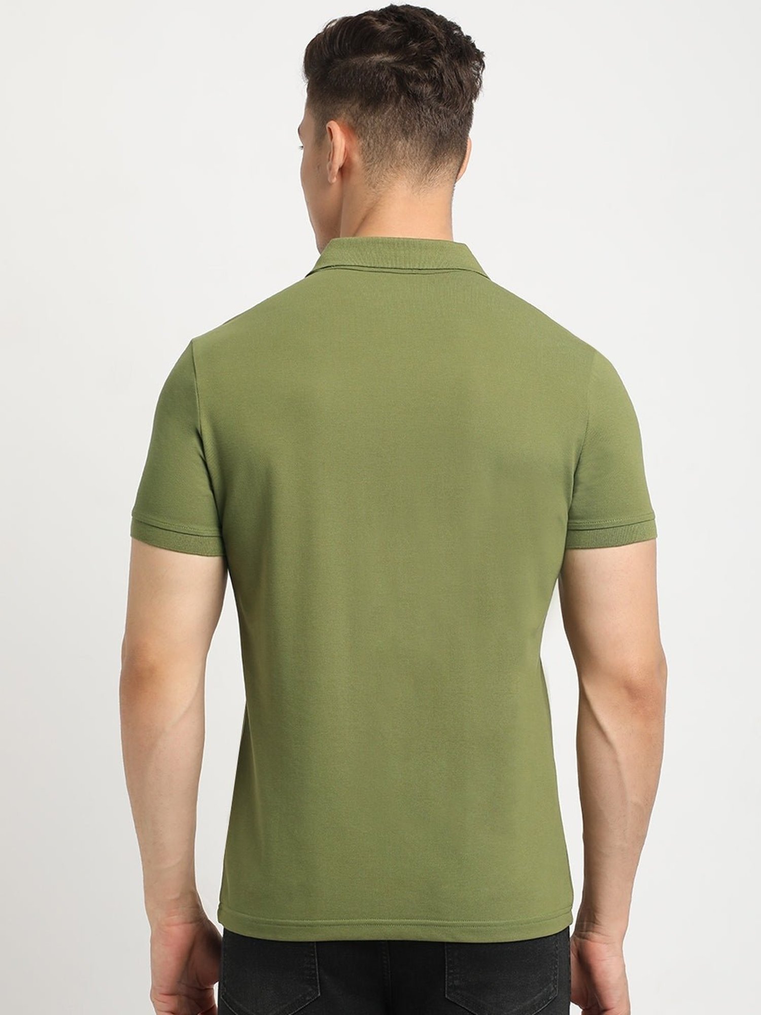 The Bear House Green Slim Fit Polo T-Shirt